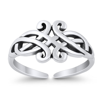 Celtic Toe Ring Band 925 Silver Sterling For Womens (8.5mm)